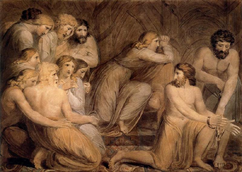 William Blake Joseflasst Simeon tie up oil painting image